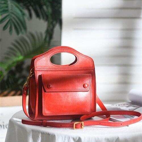 Fashion luxury natural real leather ladies small tote bag high quality designer cowhide weekend party one-shoulder messenger bag