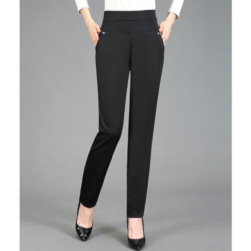 New Mother Pants Women Feet Pants Women Spring Casual Pants Elasticity Feet Pants Slim Plus Size Elegant Office Trousers Female