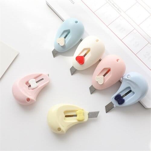 2pcs Cute Mini Utility Knives Letter Kawaii Office Paper Box Cutter Utility Knife Envelope Opener Student Art Supplies