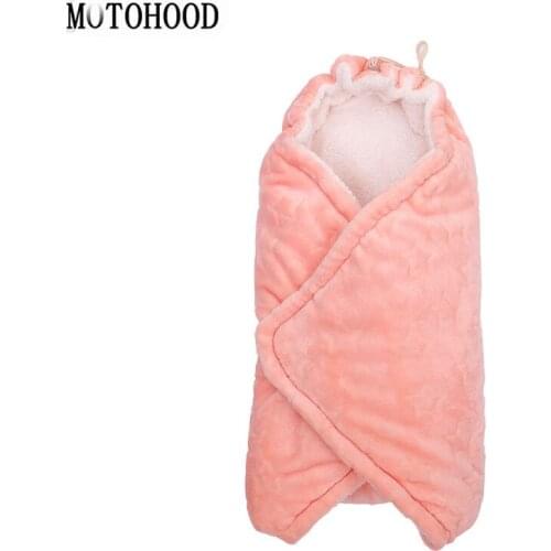 MOTOHOOD Infant Quilt Winter Baby Boys Girls Blanket Wrap Double Layer Fleece Baby Swaddle Sleeping Bag Baby Blankets Newborn
