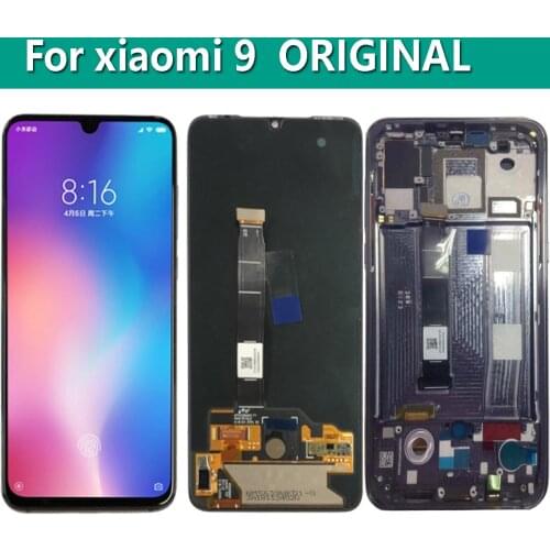 Original AMOLED 6.39'' For XIAOMI Mi 9 Mi9 M1902F1G Display LCD With Frame Touch Screen Digitizer Assembly Replacement Parts