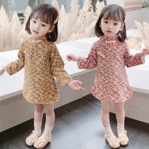 Dress For Girls Floral Girl Dress Chinese Style Children Dresses Spring Autumn Costume Girl