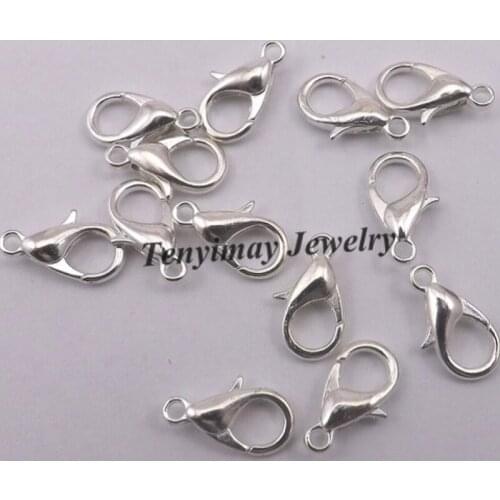 Silver Plated 12x6mm Clasps For DIY Fashion Accessory 100pcs Wholesale