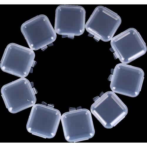 Mini Clear Plastic Small Box Earplugs Storage Box Case Container Bead Makeup Transparent Organizer Gift boxes 1/10/20/50Pcs