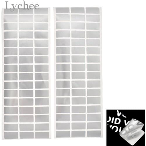 Lychee Life 100pcs 2cmx1cm Void Blank Security Label Stickers English Letter PVC Decals DIY Sign Stickers Decoration