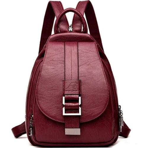Designer Women Genuine Leather Backpack Purse Female Shoulder Bag Travel Ladies Bagpack Mochilas School Bags For Teenage Girls