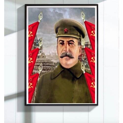Stalin WW2 Soviet Union CCCP Propaganda Poster Vintage Retro Poster Canvas Painting DIY Wall Paper Posters Home Gift Decoration