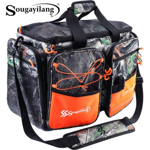 Sougayilag Fishing Bag Multifunctional Large Capacity Waterproof Fishing Bag Outdoor Waist Bag Fishing Boxes Plier Storage Gear
