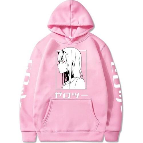 Darling In The Franxx Hoodie Anime Cosplay Zero Two Unisex Loose Oversized Sweatshirt Pullovers Pocket Couple Streetwear Sweater