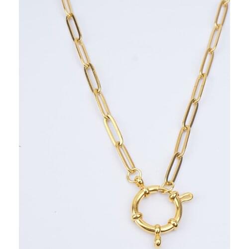 100% Stainless Steel Heavy Duty Chain Necklace For Women Gold/Silver Color Metal Oval Link Chunky Chain Choker Necklaces