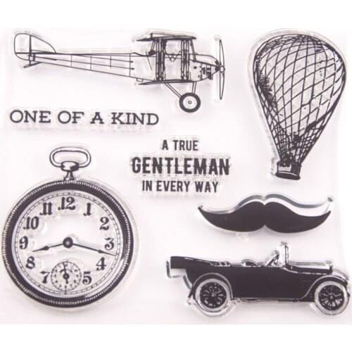 1pc Clock Balloon Transparent Clear Silicone Stamp Seal DIY Scrapbooking Rubber Stamping Coloring Embossing Diary Decor Reusable