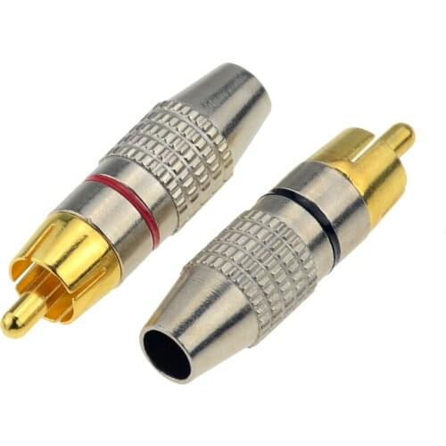 1pc RCA Male Plug Non Solder Audio Video Locking Connector