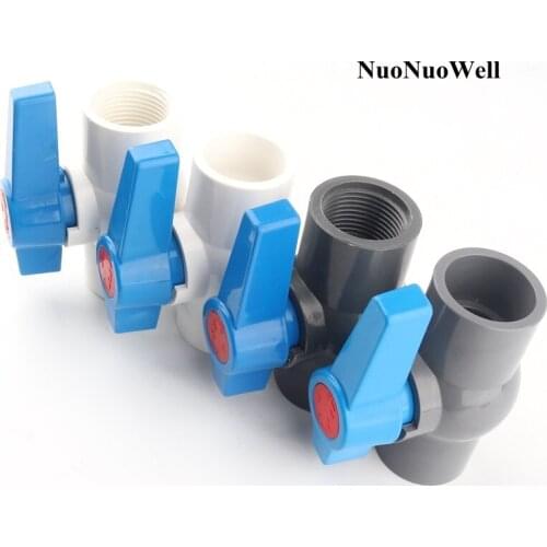 10pcs 32mm PVC Ball Valve 1" Female Thread Globe Valve Irrigation Water Supply Garden Water Connectors Aquarium Tank Pipe Joints