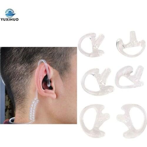 100 Pcs Earmolds Soft Radio Ear Mold Replacing Earpiece Insert for Acoustic Coil Tube Headset Audio Kits Accessories Transparent