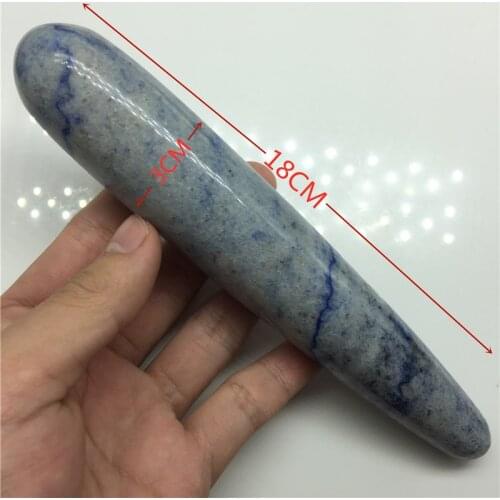 18cm super long Blue dongling jade crystal stone wand long crystal massage wand yoni wand for health healing crystals