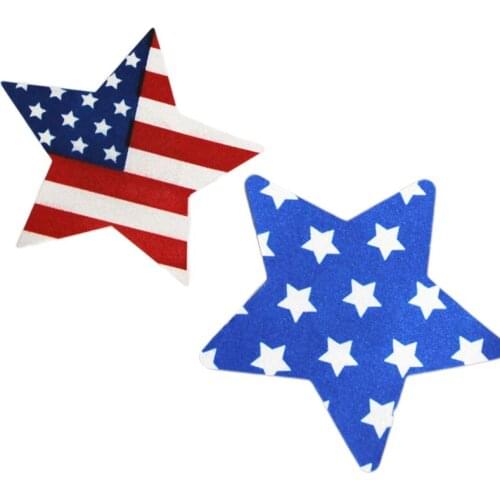 6Pairs Nipple Covers Star Adhesive US American Flag Body Breasts Stickers Disposable Milk Anti Emptied USA Chest Paste Bra
