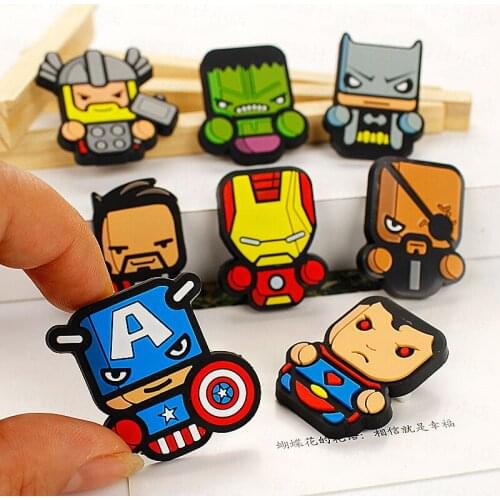 1pcs Marvel Super Hero Shoe Crocs Charms Accessories Decorations Pvc Cartoon for 3D Badges Batmans Boys Girls Children Toy Gifts