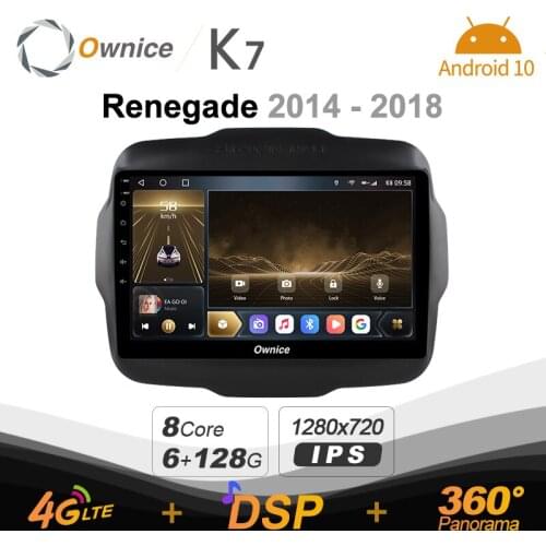 Ownice K7 6G+128G Car Radio for Jeep Renegade 2014 2016 2017 2018 android 10.0 support Interior Atmosphere Lamp 360 4G LTE