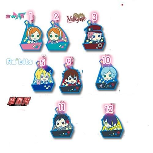 1pcs Anime ensemble stars Star Keychain Pendant Resin Rubber Keyrings Keychain