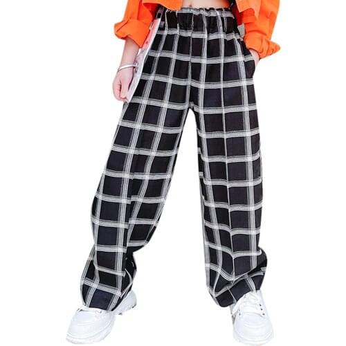 Girls Pants Plaid Pants For Girl Casual Style Childrens Sweatpants Spring Autumn Childrens Clothing Girl 6 8 10 12 14