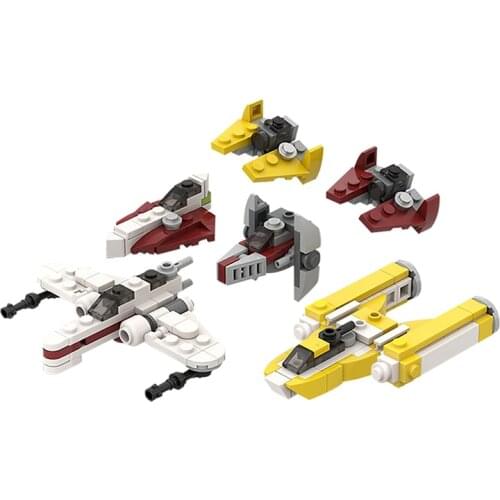 BuildMoc Space Wars Micro Republic Starfighters 211PCS MOC Model Building Blocks Bricks Toys for Children DIY Toy Kids Gifts