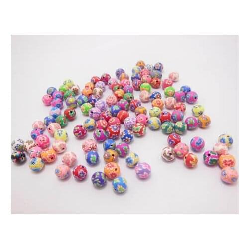 Free Shipping 50Pcs Fimo Polymer Clay Spacer Loose Beads For Handmade Bracelet Necklace Jewellery DIY Making 8mm