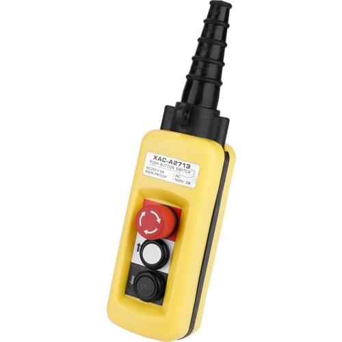 Crane Chain Hoist Push Button Switch Lifting Pendant Controller with Emergency Stop