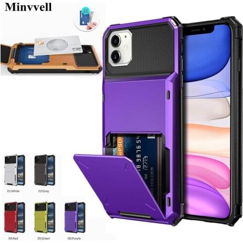 Credit Card Slots Case For iPhone 11 Pro MAX 2019 6 6S 7 8 Plus 7+ Case Wallet ID Slot Cover For iPhone 11 11Pro 2019 XI X 7plus