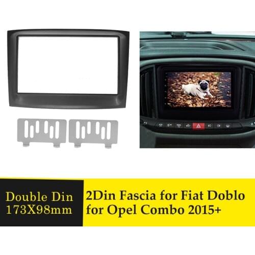 Double Din Car Fascia Radio Panel for FIAT Doblo for Opel Combo 2015+ Stereo Audio Frame Dash Fitting Kit Facia Face Plate Bezel