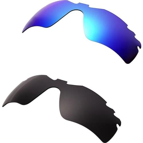 HKUCO Blue/Black 2 Pairs Polarized Replacement Lenses For Radar Path-Vented Sunglasses Increase Clarity
