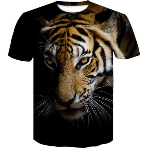 Summer Men t-shirts 3D animal Print T-shirt Short Sleeve tiger t shirt Funny Design 2021 new Casual anime Streetwear plus size