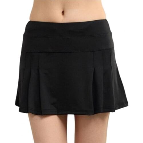 High Waist Mini Skirt Solid Color Women Pleated Pocket Tennis Female Skirt Streetwear