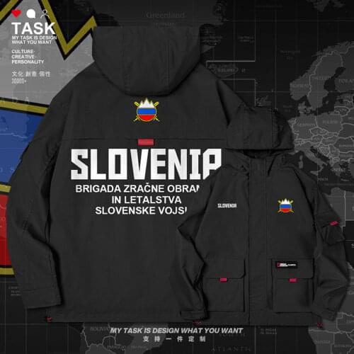 Slovenia Slovene SVN men jacket hooded air force logo army fan Military Tactical new chaquetas hombre mens top autumn clothes