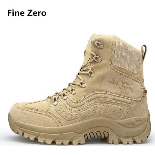 Men Desert Military Tactical Boots Army Outdoor Shoes Men Fashion Casual Lace up Solid Color Shoes Waterproof Work Combat Boots