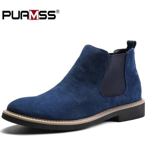 2020 New Men Boots High Quality Suede Leather Chelsea Boots Men Autumn Boots For Men Botas Zapatos De Hombre Chaussure Homme