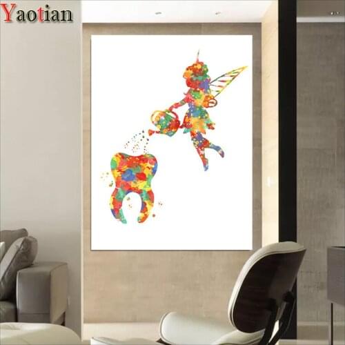 New arrival Diy Diamond Painting Cartoon tooth fairy Cross Stitch Diamond Embroidery Mosaic Picture Of Rhinestones Decoration