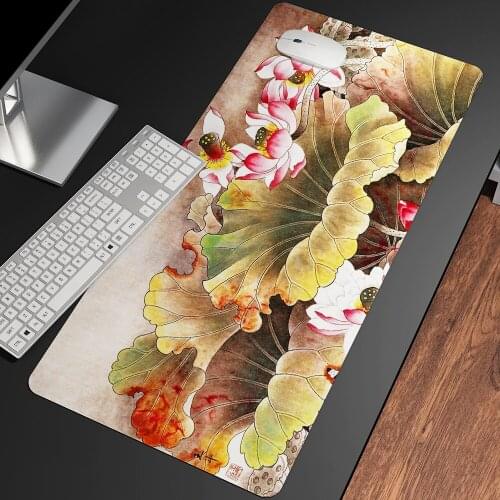 New Ink Painting Mouse Pad Black and White Gray Three-color Office Computer Non-slip Pc Gamer Mousepad Extra Long Table Mat