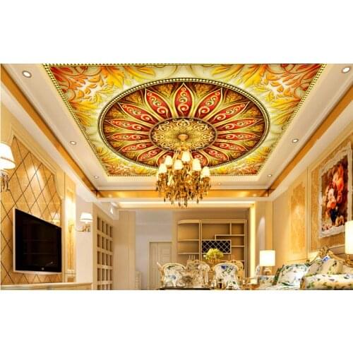 Custom ceiling stereoscopic 3d wallpaper High-end luxury European large wall paper for bedroom modern wall papers home decor 3d