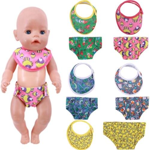 Doll Clothes Bibs & Uunderwear For 18 Inch&43 Cm Doll & New Born Baby & Our Generation Birthday Girls Toy Gifts