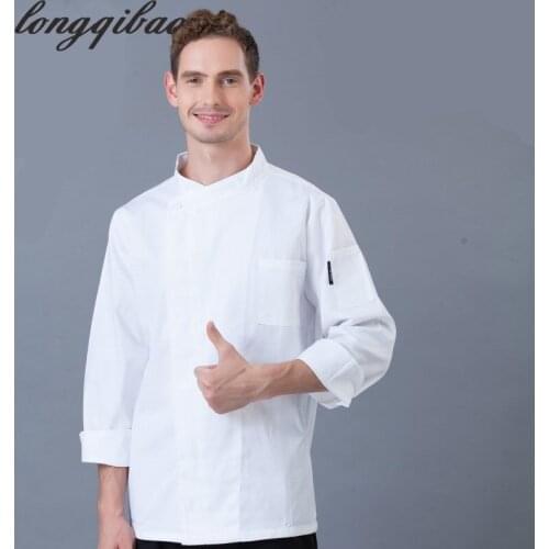 Long-sleeved chef clothing chef uniforms hotel restaurant kitchen baking bread fall and winter clothes long-sleeved uniforms