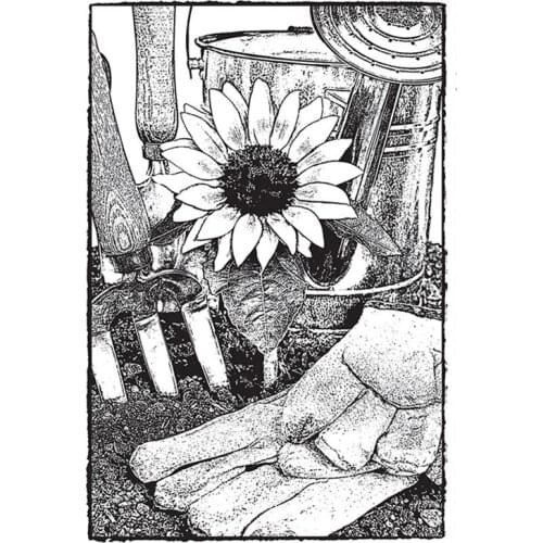 Clear Stamps Planting Beautiful Flowers Sunflower Iron Fork Iron Fork For DIY Scrapbook Photo Album Craft Card 2021 New