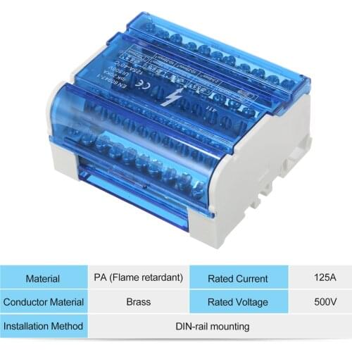 Terminal Distribution Box Connection Box Junction Box with Cover Din Rail Terminal Block Line-divider Wire Terminal Block Guide