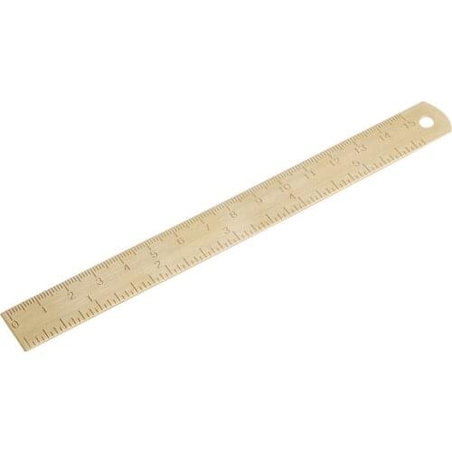 S size 15cm Outdoor Brass Ruler Bookmark Double Scale Cm&Inch Digital For Traveler Notebook