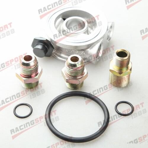 OIL COOLER FILTER SANDWICH PLATE + THERMOSTAT ADAPTOR AN10 FITTINGS 3/4" 16-UNF