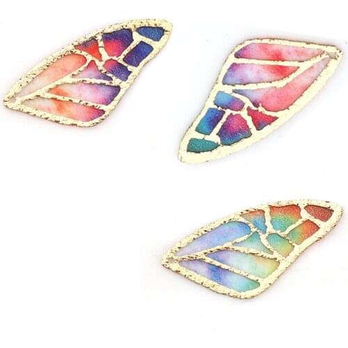 DoreenBeads Fabric Charms Pendant Butterfly Wing Styles Multicolor DIY Findings Components 28mm(1 1/8") x 13mm( 4/8"), 5 PCs