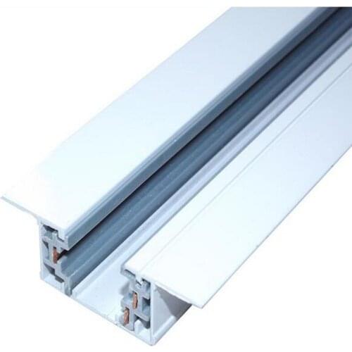 Three Wire Embedded Connector for track light 1meter /PCS white Concealed track bar Guide rail 20pcs