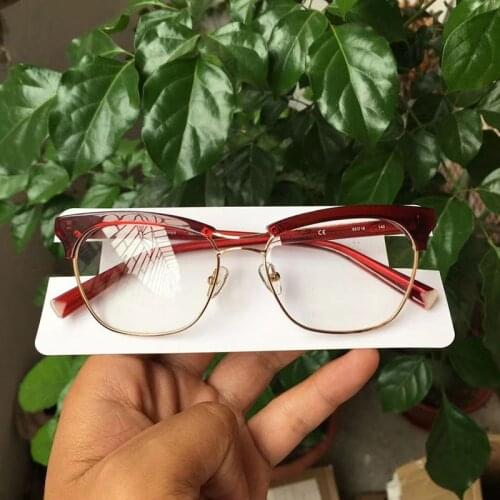 US Trending Brand Designer Acetate Glasses Frames Women Burgundy