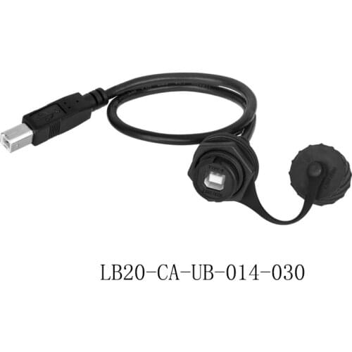 LSHITECH Printer Data Interface Extension Wire USB B Connector Interface to 2mm/2.54mm Waterproof M20 USB Female Connectors