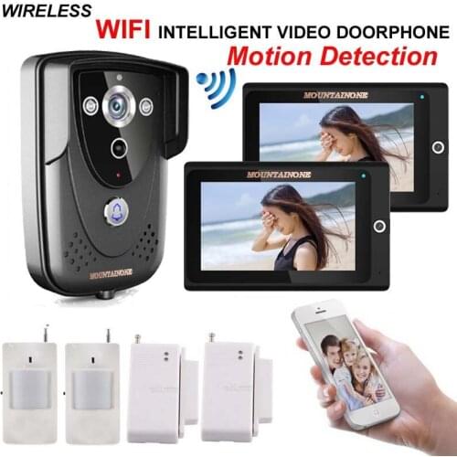 MOUNTAINONE Home high-definition intelligent WIFI network video door phone/doorbell with anti-theft alarm and motion detection