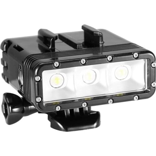 Waterproof Video Light Flashlight with Base Mount Screw for GoPro HERO5 HERO4 Session HERO 5 4 3+ SJ4000 & for Xiaomi Xiao YI